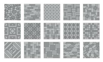 Paving tile, cobblestone brick and stone pattern vector