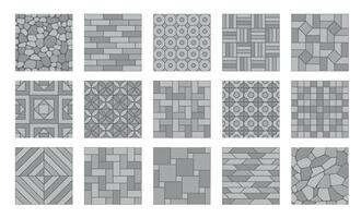 pavimentación teja, guijarro ladrillo y Roca modelo vector