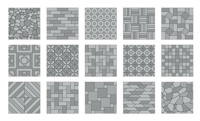 Paving tile, cobblestone brick and stone pattern