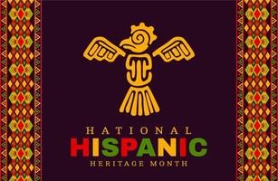Eagle Aztec totem for national Hispanic heritage vector