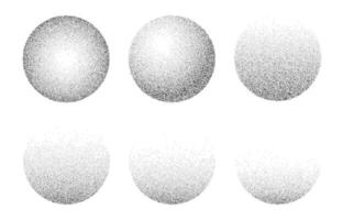 Round noise grain, abstract dotwork spheres vector