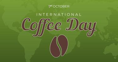 International Coffee Day Green and Brown Background Illustration vector