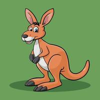 flat Illustration Of Cartoon Kangaroo white background vector