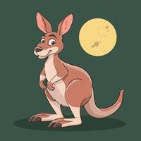 flat Illustration Of Cartoon Kangaroo white background vector