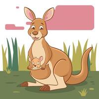 flat Illustration Of Cartoon Kangaroo white background vector