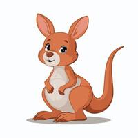 flat Illustration Of Cartoon Kangaroo white background vector