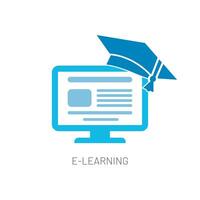 E-Learning Online Study Icon Isolated vector