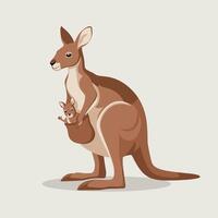 flat Illustration Of Cartoon Kangaroo white background vector