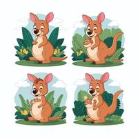 flat Illustration Of Cartoon Kangaroo white background vector