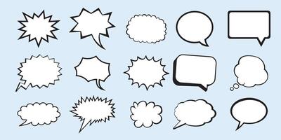 Set, collection of flat style speech bubbles, clouds, baloons. Talking, speaking, chatting, screaming, laughing, thinking, dreaming bubbles. Modern motion design shapes with rounded edges. vector