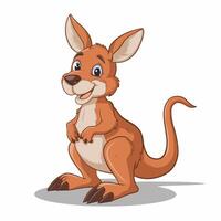 flat Illustration Of Cartoon Kangaroo white background vector