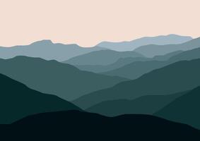 Landscape with mountains. Illustration in flat style. vector
