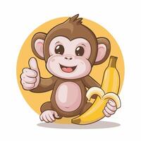 Sitting, jumping, running, hanging, walking, standing fun monkey silhouette. Isolated illustration. vector