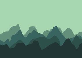 paisaje con montañas. ilustración en plano estilo. vector