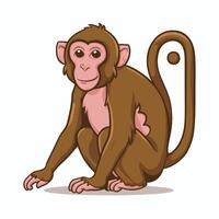 Sitting, jumping, running, hanging, walking, standing fun monkey silhouette. Isolated illustration. vector