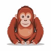 Orangutan illustration on White Background vector