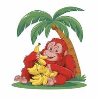 Orangutan illustration on White Background vector