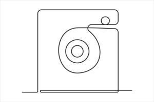 continuous single line drawing Line art of retro photo camera icon illustration vector