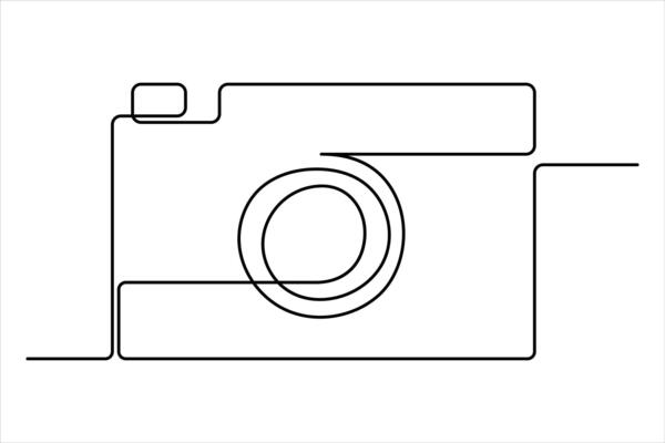 continuous single line drawing Line art of retro photo camera icon illustration