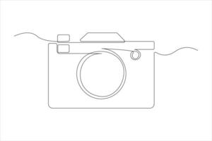 continuous single line drawing Line art of retro photo camera icon illustration vector