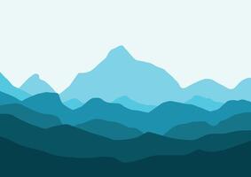 Landscape with mountains. Illustration in flat style. vector