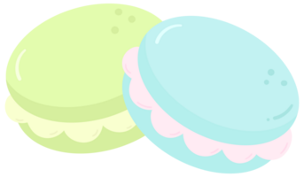 cute sweet hand drawn colorful sweet and dessert cakes cafe hopping illustration macaron png