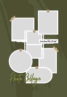 Pictures or photos frame collage. comics page grid layout abstract photo frames and digital photo wall template vector