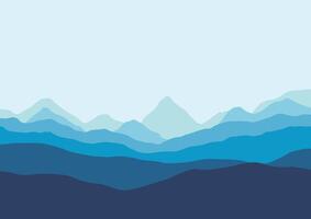 Landscape with mountains. Illustration in flat style. vector