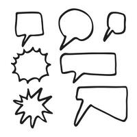 Set of hand drawn sketch Speech bubbles. vector