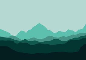 paisaje con montañas. ilustración en plano estilo. vector