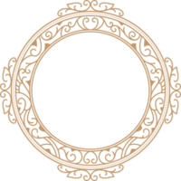 Circle Vintage Frame Round Flourish Border label png