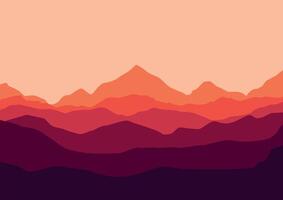 Landscape with mountains. Illustration in flat style. vector