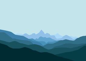 Landscape with mountains. Illustration in flat style. vector