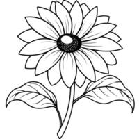 Black Eyed Susan flower outline illustration coloring book page design, Azalea flower black and white line art drawing coloring book pages for children and adults vector