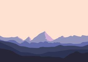 Landscape with mountains. Illustration in flat style. vector