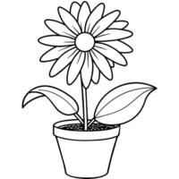 Black Eyed Susan flower outline illustration coloring book page design, Azalea flower black and white line art drawing coloring book pages for children and adults vector