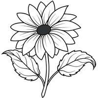 Black Eyed Susan flower outline illustration coloring book page design, Azalea flower black and white line art drawing coloring book pages for children and adults vector