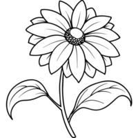 Black Eyed Susan flower outline illustration coloring book page design, Azalea flower black and white line art drawing coloring book pages for children and adults vector