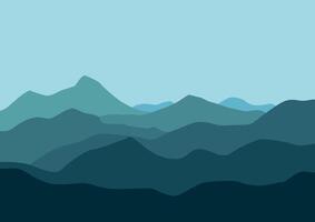 Landscape with mountains. Illustration in flat style. vector