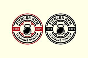 kettle bell logo design for bodybuilding, powerlifting, weightlifting, fitness and gym club vector