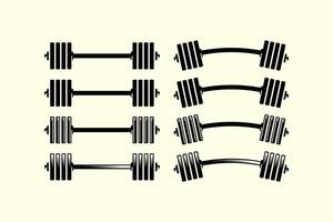 conjunto de mancuernas logo diseño para culturismo, levantamiento de pesas, levantamiento de pesas, aptitud y gimnasio club vector