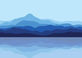 Mountains in lakes. Illustration in flat style. vector
