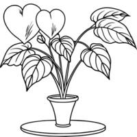 Bleeding Heart flower outline illustration coloring book page design, Bleeding Heart flower black and white line art drawing coloring book pages for children and adults vector