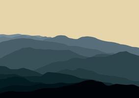 Landscape with mountains. Illustration in flat style. vector