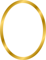 Gold glänzend glühend Jahrgang Ellipse Rahmen mit Schatten Gold realistisch Platz Grenze. Illustration png