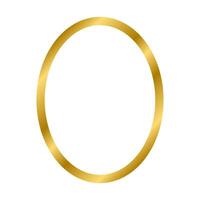 Gold shiny glowing vintage ellipse frame with shadows isolated on white background. Gold realistic square border. illustration vector