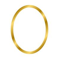 Gold shiny glowing vintage ellipse frame with shadows isolated on white background. Gold realistic square border. illustration vector