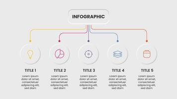 Creative neumorphism infographic template for your business. Hierarchy organization design with colorful icons vector