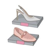 ilustración de mujer Zapatos vector