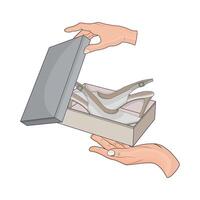 illustration of high heels box vector
